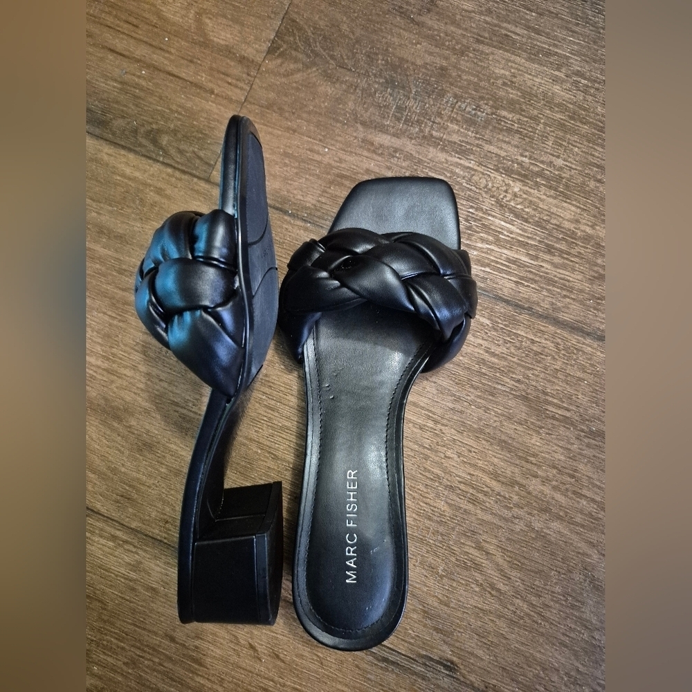 Marc Fisher Black Braided Women's Heels - Picture 2 of 7